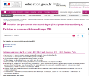 Dernière minute : suite aux directives gouvernementales, le SNEP FSU annule le stage Mutation INTRA du vendredi 20 mars. Une demande de report de fermeture du serveur vient d'être effectuée. Les commissaires paritaires resteront à votre disposition et tiendront des permanences selon le calendrier à venir, publié prochainement sur ce site